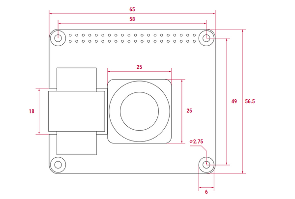 Raspberry Pi PoE+ HAT Dimensions